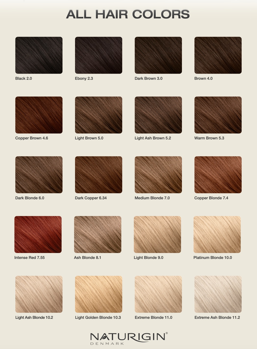 Vzorník odstínů NATURIGIN